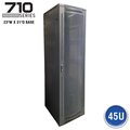 Quest Mfg Floor Enclosure Server Cabinet, Vented Mesh Door, 45U, 7' x 23"W x 31"D, Black FE7119-45-02